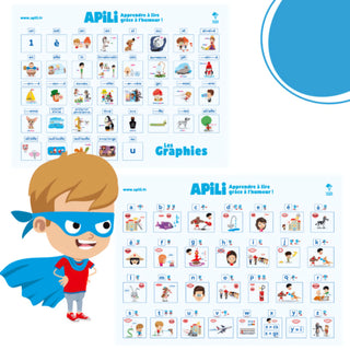 Apili Duo de posters Lettres de l’alphabet + graphies