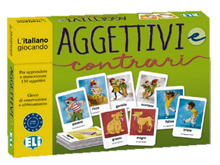 Aggettivi e Contrari  Permette agli studenti di apprendere, memorizzare ed esercitare, in modo piacevole e coinvolgente, 130 aggettivi di uso frequente della lingua italiana.