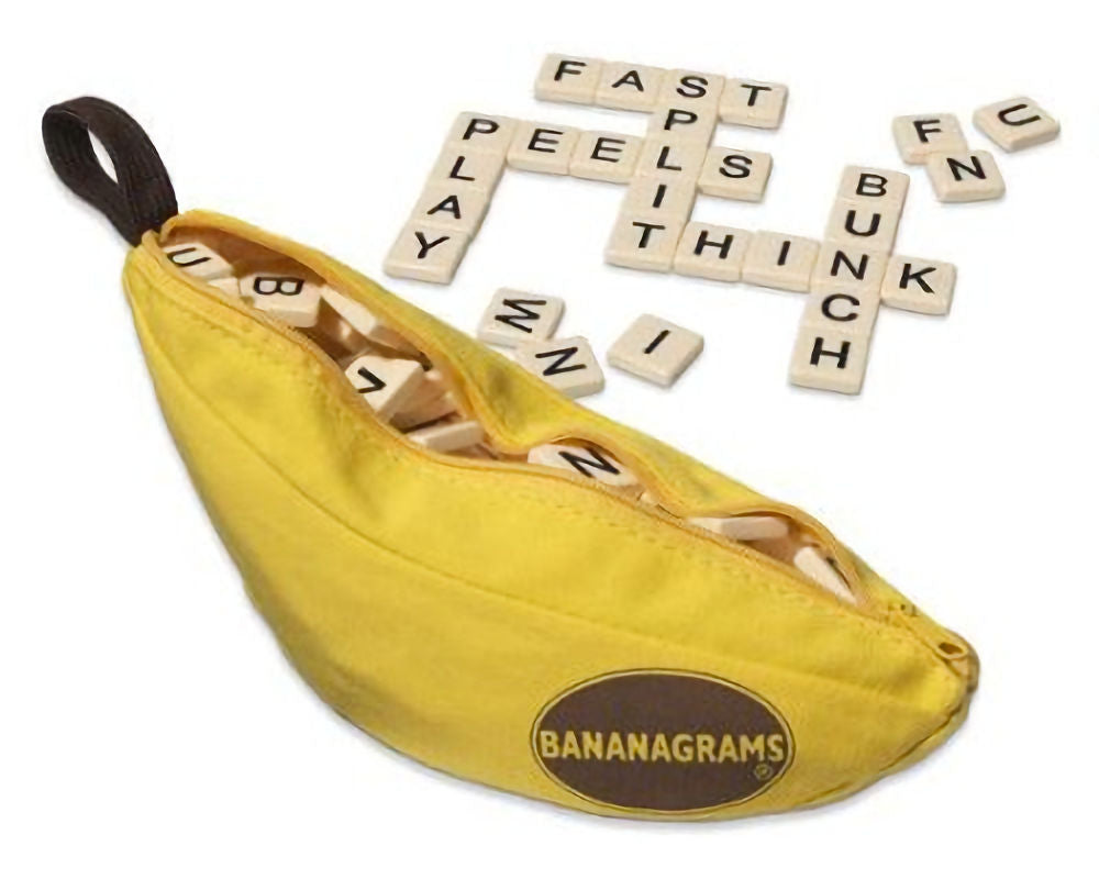English Bananagrams - combine tiles to form words (like Scrabble without a board)