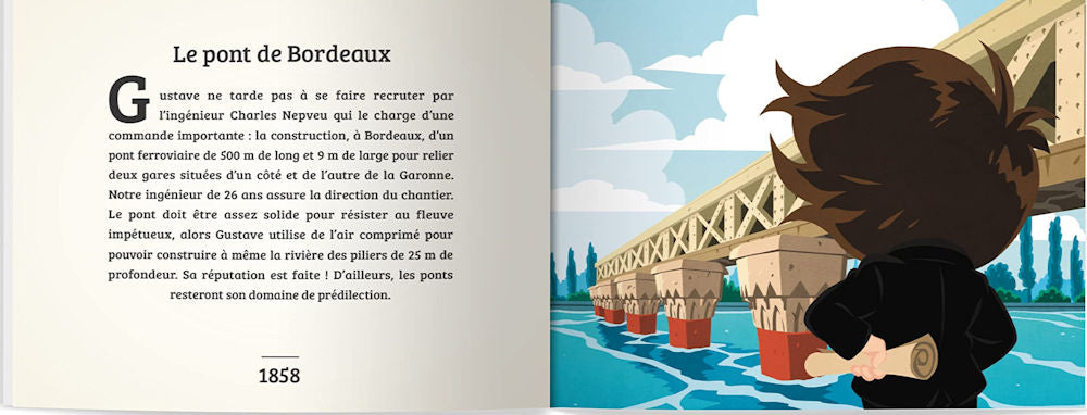 Gustave Eiffel - Tu le connais pour sa fameuse tour Eiffel, monument devenu le symbole de Paris !  Sample Pages - Le pont de Bordeaux 1858
