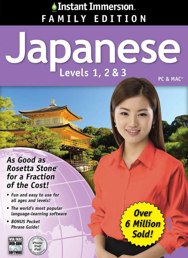 Instant Immersion Japanese 1,2 & 3 Family Edition- Ages 9 - Adult.