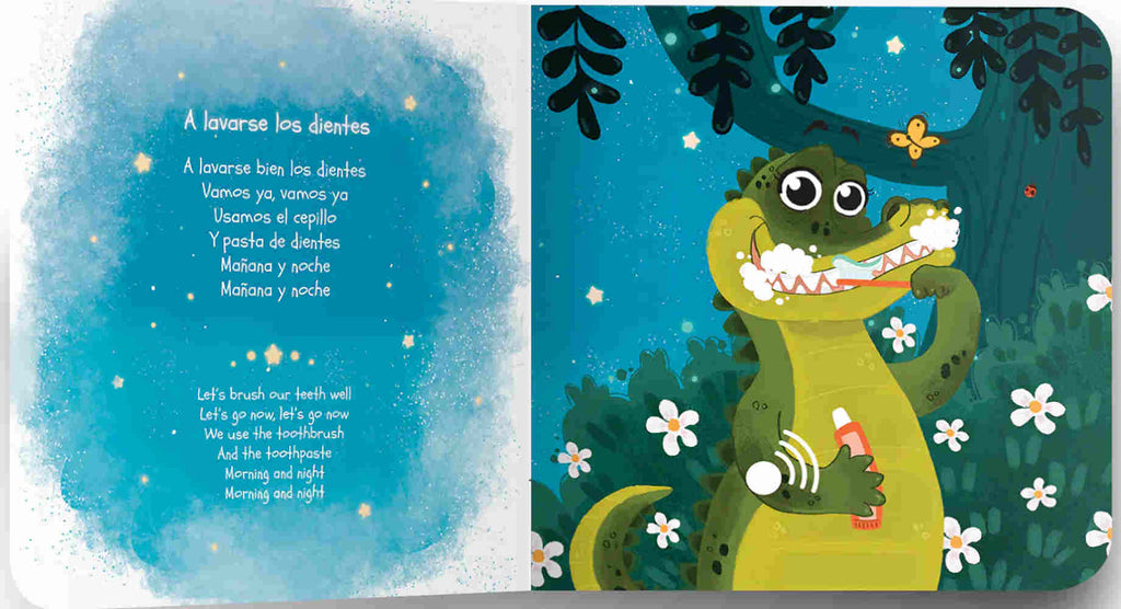 Sample Spanish song with lyrics in Spanish and English - This one - A lavarse los dientes - Let's brush our teeth well