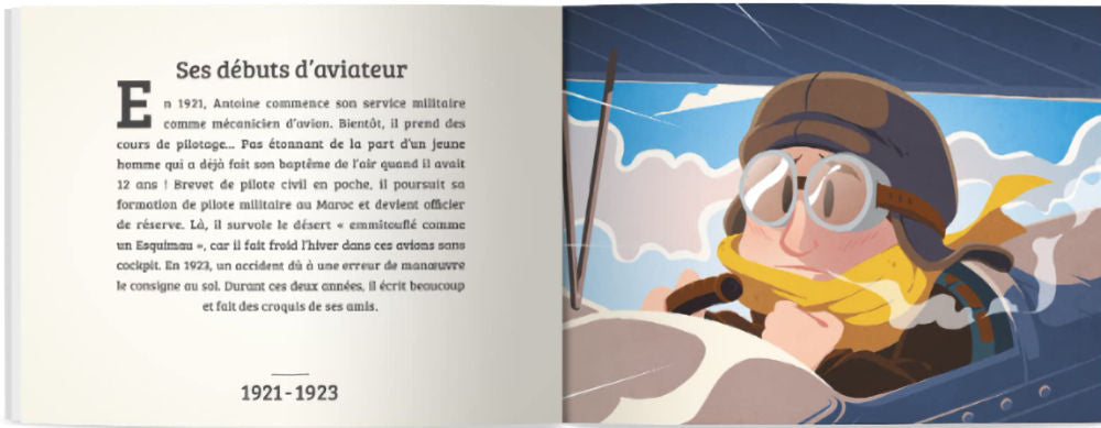 Antoine de Saint-Exupéry by Emmanuel Mounier. Antoine de Saint-Exupéry est l'auteur du livre Le Petit Prince. Sample page of ses débuts d'aviateur