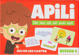 Apili Jeu de 120 Cartes - Niveau 4 - les sons ille – ien – ail – eil – ouil – euil