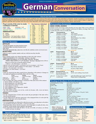 Quick Study - German Conversation | Foreign Language and ESL Books and Games