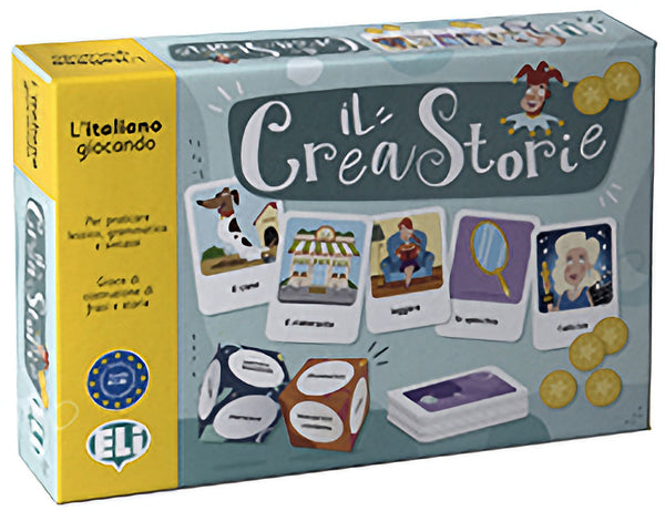 Il Creastorie è un divertente gioco di ruolo ideato come supporto per imparare a costruire frasi e inventare storie con singoli elementi linguistici illustrati. 