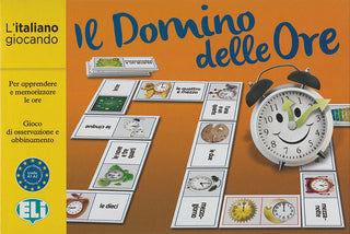 Il Domino delle Ore presenta, in modo giocoso e coinvolgente, un argomento fondamentale quando si apprende una lingua straniera: le ore del giorno.