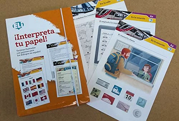 ¡Interpreta tu papel! Un conjunto de 75 cartas, divididas por niveles para usar en los juegos de roles. Un recurso esencial a la enseñanza y aprendizaje para ayudar a la comprensión,