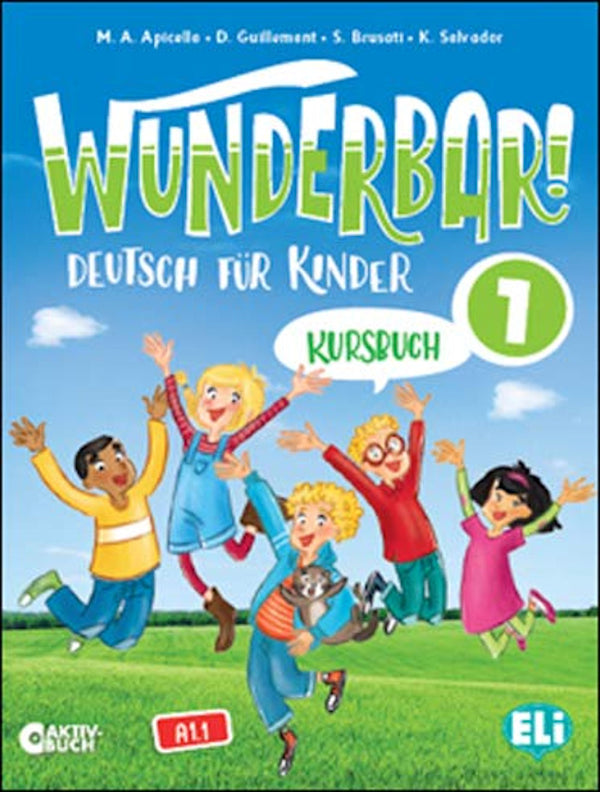 Wunderbar! Kursbuch + Aktivbuch 1 ist ein dreibändiges Deutsch als Fremdsprache - Lehrwerk für die Primarschule (Altersgruppe: 8-11 Jahre, Niveau A1-A2.1). 