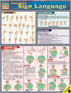 American Sign Language Quick Study Guide | Foreign Language and ESL Books and Games