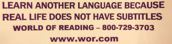 Learn another language because life does not have subtitles bumper sticker