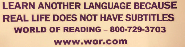 Learn another language because life does not have subtitles bumper sticker | Bumper Sticker